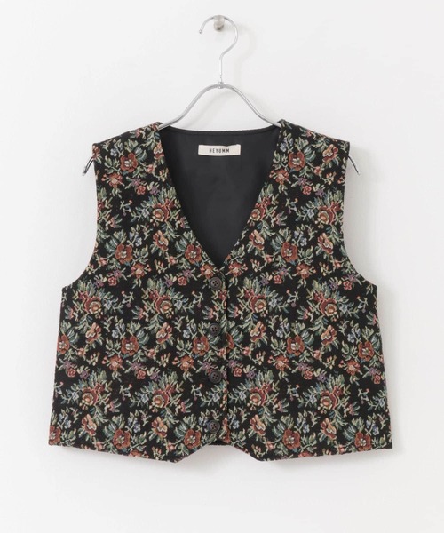 HEYUMM（ヘユム）の「レトロライクゴブランビスチェ（ベスト・レディース・ブラウン/ブラック/アイボリー・ONE）」の3枚目の写真