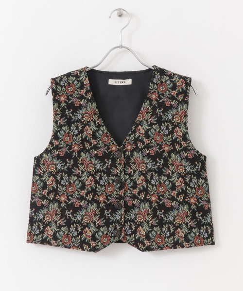 HEYUMM（ヘユム）の「レトロライクゴブランビスチェ（ベスト・レディース・ブラウン/ブラック/アイボリー・ONE）」の5枚目の写真