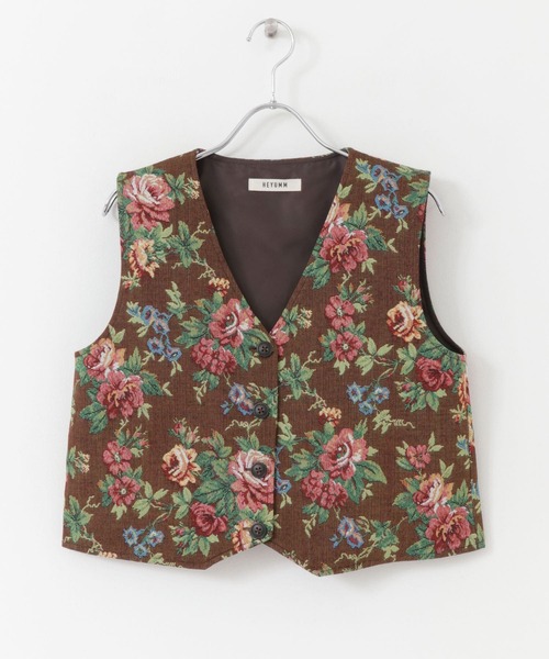 HEYUMM（ヘユム）の「レトロライクゴブランビスチェ（ベスト・レディース・ブラウン/ブラック/アイボリー・ONE）」の6枚目の写真