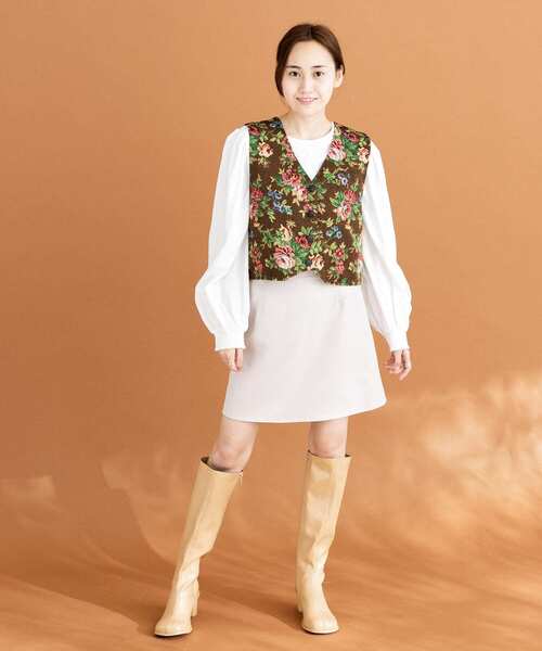 HEYUMM（ヘユム）の「レトロライクゴブランビスチェ（ベスト・レディース・ブラウン/ブラック/アイボリー・ONE）」の13枚目の写真