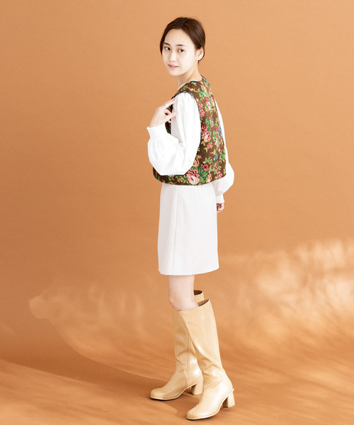 HEYUMM（ヘユム）の「レトロライクゴブランビスチェ（ベスト・レディース・ブラウン/ブラック/アイボリー・ONE）」の14枚目の写真