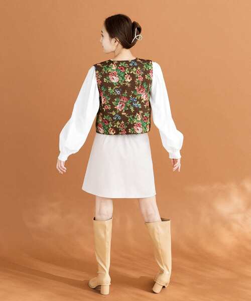 HEYUMM（ヘユム）の「レトロライクゴブランビスチェ（ベスト・レディース・ブラウン/ブラック/アイボリー・ONE）」の15枚目の写真