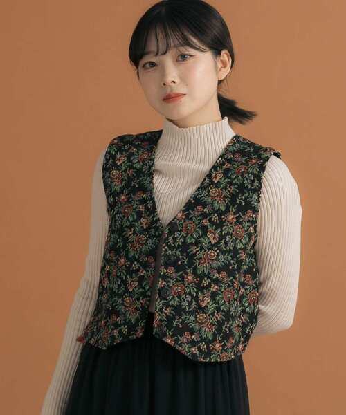 HEYUMM（ヘユム）の「レトロライクゴブランビスチェ（ベスト・レディース・ブラウン/ブラック/アイボリー・ONE）」の16枚目の写真