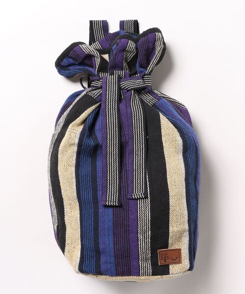 チャイハネ(チャイハネ)の「【チャイハネ】ネパール手織りコットンBIGリュック(バックパック/リュック・メンズ・ホワイト/パープル/ホワイト×ブルー/イエロー系その他/レッド系その他/ブルー/グリーン/レッド/ブルー系その他/ダークブルー/グリーン系その他・FREE)」の1枚目の写真