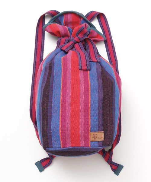 チャイハネ(チャイハネ)の「【チャイハネ】ネパール手織りコットンBIGリュック(バックパック/リュック・メンズ・ホワイト/パープル/ホワイト×ブルー/イエロー系その他/レッド系その他/ブルー/グリーン/レッド/ブルー系その他/ダークブルー/グリーン系その他・FREE)」の7枚目の写真