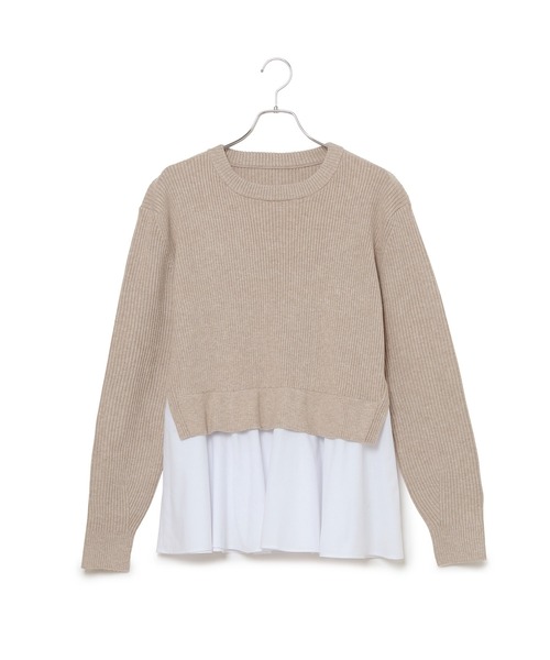 SALON adam et rope'(サロン アダム エ ロペ)の「【WEB限定】ニット×シャツドッキングプルオーバー(ニット/セーター・レディース・グリーン系その他/ブラック/ベージュ・FREE)」の22枚目の写真