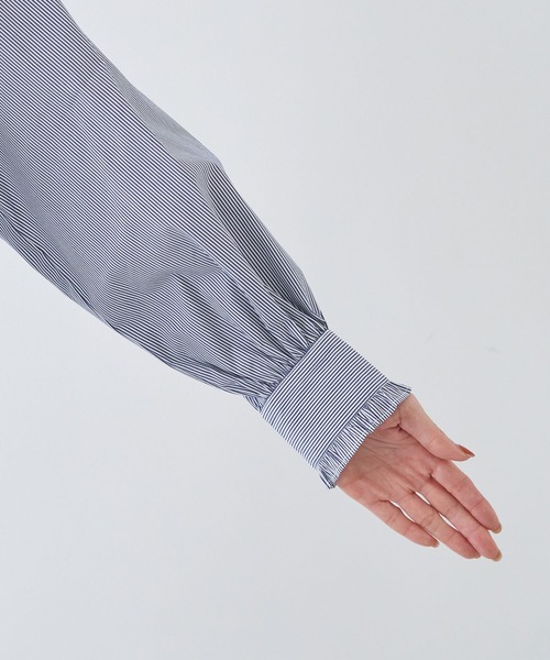 ROPE' PICNIC(ロペピクニック)の「フリルバンドカラーシャツ(シャツ/ブラウス・レディース・サックスブルー/ピンク系その他/ホワイト/グリーン/ネイビー・38)」の10枚目の写真