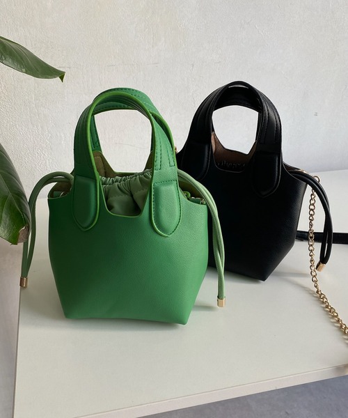 DouDou（ドゥドゥ）の「【WEB限定】2WAY巾着付ミニバッグ（ショルダーバッグ・レディース・ブラック/ベージュ/イエロー/グリーン・FREE）」の18枚目の写真