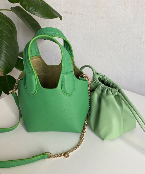 DouDou（ドゥドゥ）の「【WEB限定】2WAY巾着付ミニバッグ（ショルダーバッグ・レディース・ブラック/ベージュ/イエロー/グリーン・FREE）」の21枚目の写真