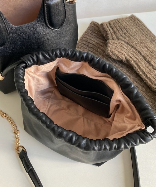 DouDou（ドゥドゥ）の「【WEB限定】2WAY巾着付ミニバッグ（ショルダーバッグ・レディース・ブラック/ベージュ/イエロー/グリーン・FREE）」の20枚目の写真