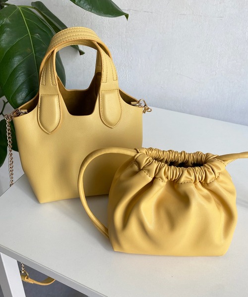 DouDou（ドゥドゥ）の「【WEB限定】2WAY巾着付ミニバッグ（ショルダーバッグ・レディース・ブラック/ベージュ/イエロー/グリーン・FREE）」の8枚目の写真