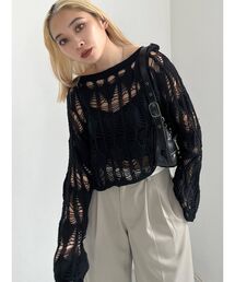 EMODA | クロシェダイヤモンドショートニット(ニット/セーター)