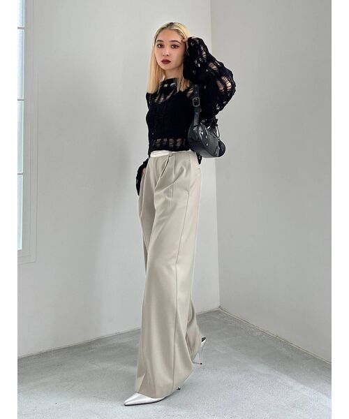 EMODA（エモダ）の「クロシェダイヤモンドショートニット（ニット/セーター・レディース・ホワイト/グリーン/ブルー/ブラック・FREE）」の10枚目の写真