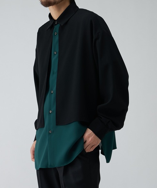 Lui's（ルイス）の「配色レイヤードシャツ（シャツ/ブラウス・メンズ・ネイビー/ブラック・S/M）」の7枚目の写真