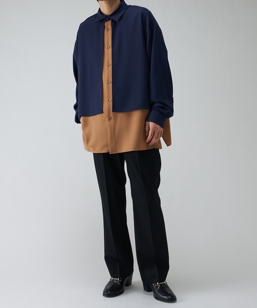 Lui's（ルイス）の「配色レイヤードシャツ（シャツ/ブラウス・メンズ・ネイビー/ブラック・S/M）」の12枚目の写真