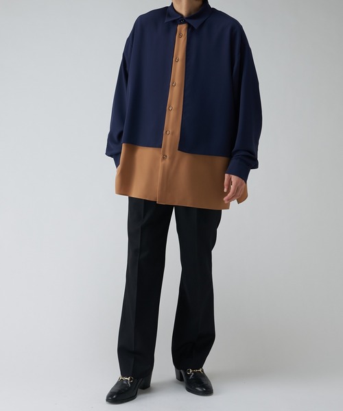 Lui's（ルイス）の「配色レイヤードシャツ（シャツ/ブラウス・メンズ・ネイビー/ブラック・S/M）」の13枚目の写真