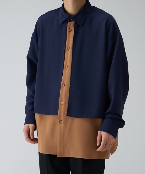 Lui's（ルイス）の「配色レイヤードシャツ（シャツ/ブラウス・メンズ・ネイビー/ブラック・S/M）」の10枚目の写真