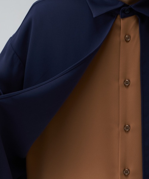 Lui's（ルイス）の「配色レイヤードシャツ（シャツ/ブラウス・メンズ・ネイビー/ブラック・S/M）」の4枚目の写真