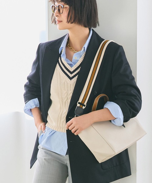 Breath TOPKAPI(ブレストプカピ)の「【雑誌掲載】【Breath TOPKAPI/ブレス トプカピ】 アクリル ストライプ ショルダーベルト 38㎜(ショルダーバッグ・レディース・キャメル/グリーン/レッド・FREE)」の5枚目の写真