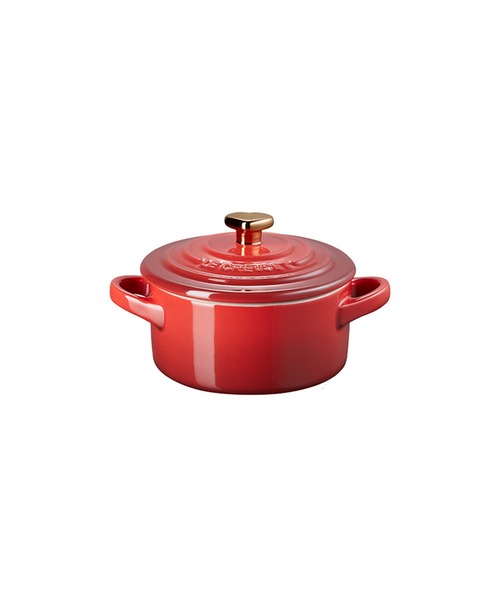 LE CREUSET - ルクルーゼ ミニココット ゴールドハートツマミ ル・クルーゼ ミニココット 10cm ウィズハート(つまみゴールド