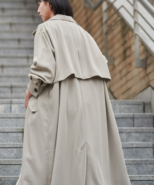 Aunt Marie's（アントマリーズ）の「ボリュームスリーブスタンドコート（トレンチコート・レディース・モカ/ベージュ・FREE/MEDIUM/TALL）」の8枚目の写真