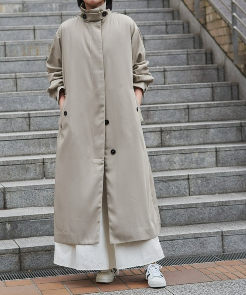 Aunt Marie's（アントマリーズ）の「ボリュームスリーブスタンドコート（トレンチコート・レディース・モカ/ベージュ・FREE/MEDIUM/TALL）」の15枚目の写真