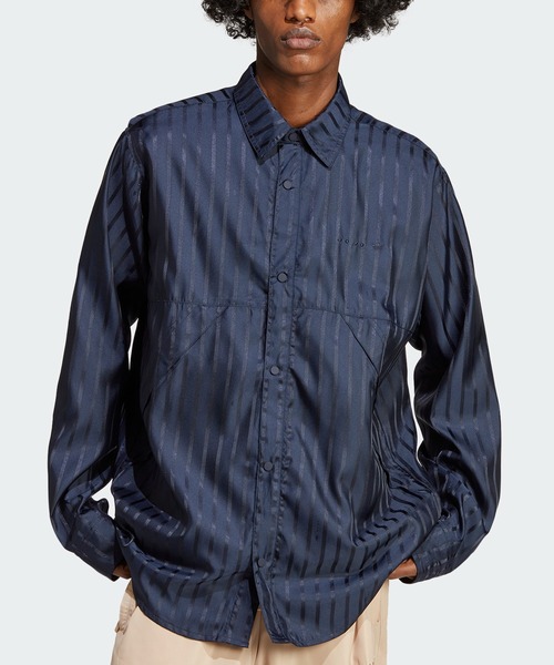 adidas（アディダス）の「アディダス RIFTA シティボーイ 長袖オーバーサイズシャツ / アディダスオリジナルス adidas Originals（シャツ/ブラウス・メンズ・ブルー/ベージュ・SMALL/MEDIUM/LARGE/X-LARGE/XX-LARGE/X-SMALL/3XL）」の2枚目の写真