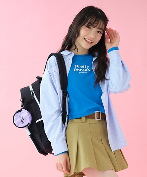 by LOVEiT（バイラビット）の「ストライプ肩あきシャツ（シャツ/ブラウス・キッズ・ピンク/グリーン/ラベンダー・120cm/140cm/150cm/130cm/160cm）」の19枚目の写真