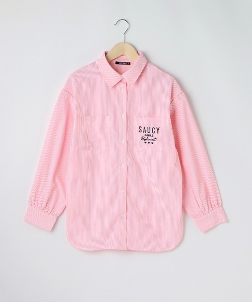 by LOVEiT（バイラビット）の「ストライプ肩あきシャツ（シャツ/ブラウス・キッズ・ピンク/グリーン/ラベンダー・120cm/140cm/150cm/130cm/160cm）」の15枚目の写真