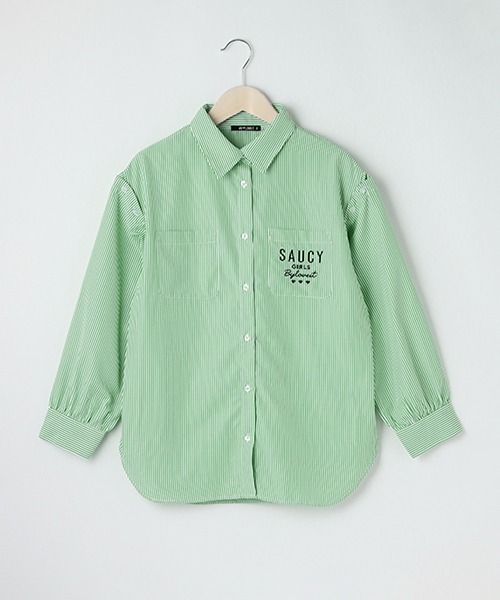 by LOVEiT（バイラビット）の「ストライプ肩あきシャツ（シャツ/ブラウス・キッズ・ピンク/グリーン/ラベンダー・120cm/140cm/150cm/130cm/160cm）」の14枚目の写真