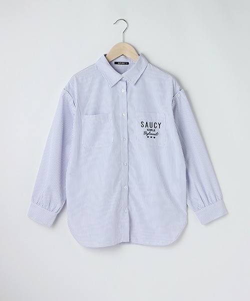 by LOVEiT（バイラビット）の「ストライプ肩あきシャツ（シャツ/ブラウス・キッズ・ピンク/グリーン/ラベンダー・120cm/140cm/150cm/130cm/160cm）」の13枚目の写真