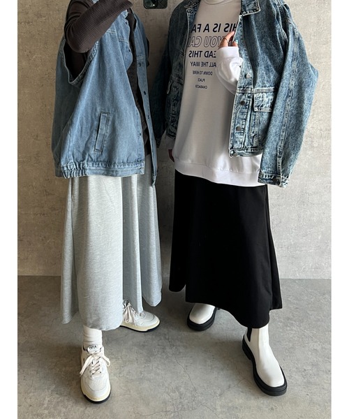 owndaily（オンデイリー）の「スウェットスカート（スカート・レディース・ブラック/グレー・FREE）」の3枚目の写真