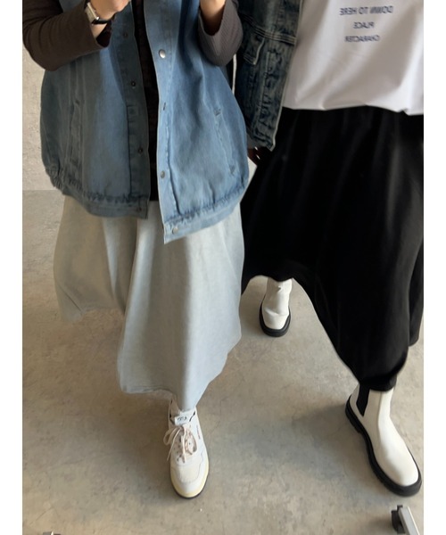 owndaily（オンデイリー）の「スウェットスカート（スカート・レディース・ブラック/グレー・FREE）」の4枚目の写真