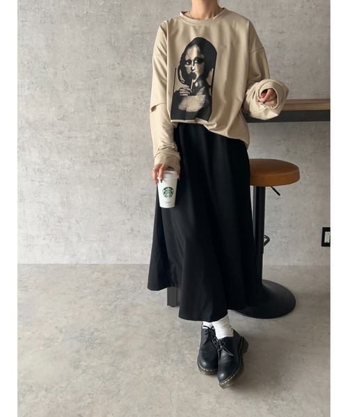 owndaily（オンデイリー）の「スウェットスカート（スカート・レディース・ブラック/グレー・FREE）」の8枚目の写真