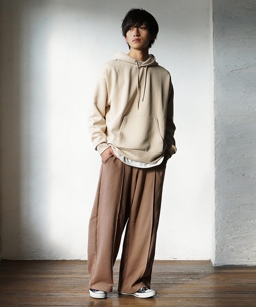 セール】【MinoriTY】ピンタックワイドスウェットパンツ ワイド