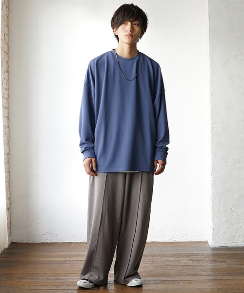 MinoriTY】ピンタックワイドスウェットパンツ ワイドパンツ