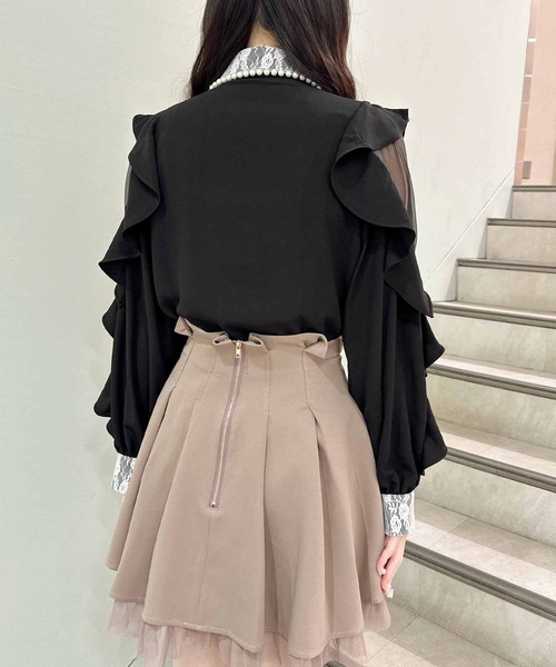 ROJITA（ロジータ）の「ラッフルスリーブパール衿ブラウス（シャツ/ブラウス・レディース・ブラック/ホワイト/パープル・FREE）」の13枚目の写真