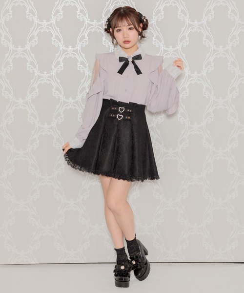 ROJITA（ロジータ）の「ラッフルスリーブパール衿ブラウス（シャツ/ブラウス・レディース・ブラック/ホワイト/パープル・FREE）」の8枚目の写真
