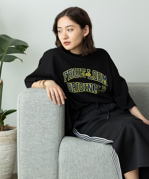 FRUIT OF THE LOOM(フルーツオブザルーム)の「ROOP TOKYO別注 : FRUIT OF THE LOOM/フルーツオブザルーム プリント Tee1 半袖Tシャツ(Tシャツ/カットソー・メンズ・グレー/ブラック/インディゴブルー/ホワイト・M/L/XL)」の14枚目の写真