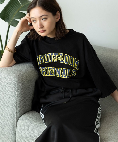 FRUIT OF THE LOOM(フルーツオブザルーム)の「ROOP TOKYO別注 : FRUIT OF THE LOOM/フルーツオブザルーム プリント Tee1 半袖Tシャツ(Tシャツ/カットソー・メンズ・グレー/ブラック/インディゴブルー/ホワイト・M/L/XL)」の15枚目の写真