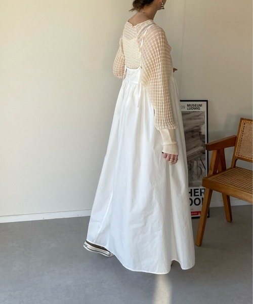 y/m by misato（イムバイミサト）の「タイプライターペプラムキャミワンピース（ワンピース・レディース・オフホワイト/ブラック・FREE）」の18枚目の写真