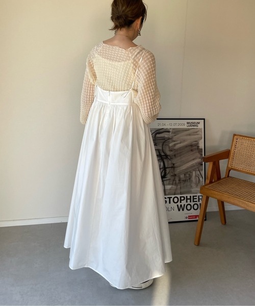 y/m by misato（イムバイミサト）の「タイプライターペプラムキャミワンピース（ワンピース・レディース・オフホワイト/ブラック・FREE）」の14枚目の写真