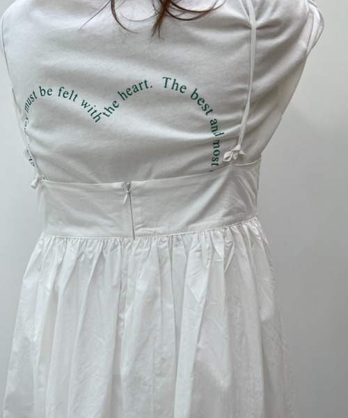 y/m by misato（イムバイミサト）の「タイプライターペプラムキャミワンピース（ワンピース・レディース・オフホワイト/ブラック・FREE）」の8枚目の写真