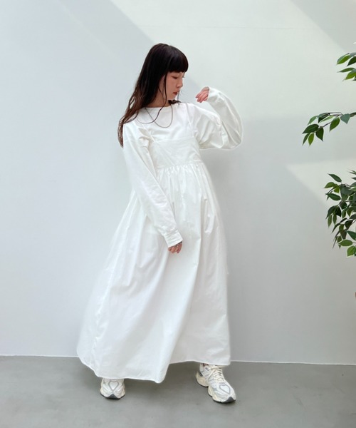 y/m by misato（イムバイミサト）の「タイプライターペプラムキャミワンピース（ワンピース・レディース・オフホワイト/ブラック・FREE）」の16枚目の写真