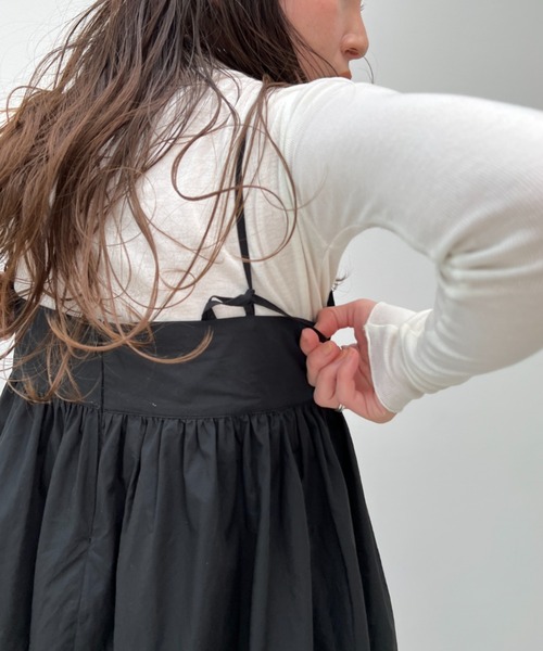 y/m by misato（イムバイミサト）の「タイプライターペプラムキャミワンピース（ワンピース・レディース・オフホワイト/ブラック・FREE）」の9枚目の写真