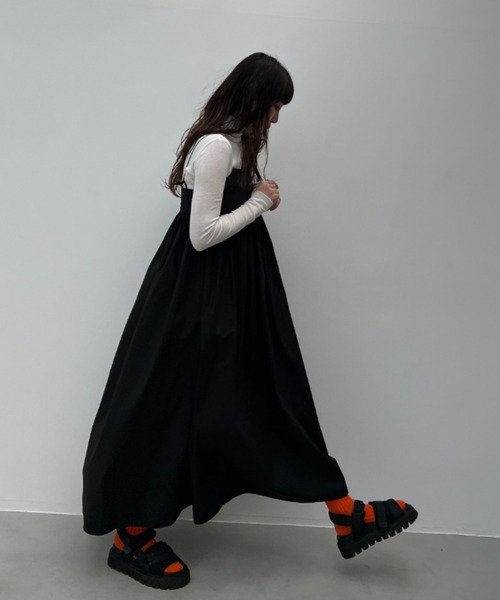 y/m by misato（イムバイミサト）の「タイプライターペプラムキャミワンピース（ワンピース・レディース・オフホワイト/ブラック・FREE）」の13枚目の写真