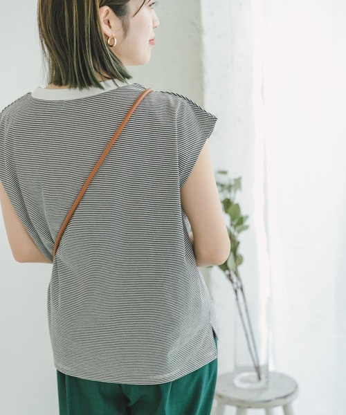 ITEMS URBANRESEARCH(アイテムズ アーバンリサーチ)の「『UR TECH』クルーネックボーダーノースリーブTシャツ(Tシャツ/カットソー・レディース・ホワイト系その他/ブラウン系その他/その他1・FREE)」の9枚目の写真
