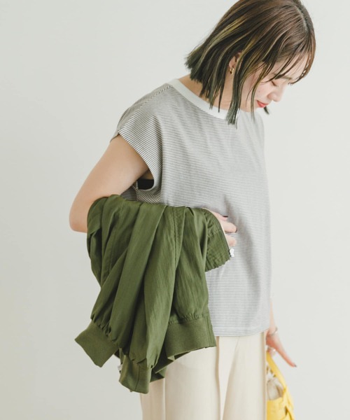 ITEMS URBANRESEARCH(アイテムズ アーバンリサーチ)の「『UR TECH』クルーネックボーダーノースリーブTシャツ(Tシャツ/カットソー・レディース・ホワイト系その他/ブラウン系その他/その他1・FREE)」の20枚目の写真
