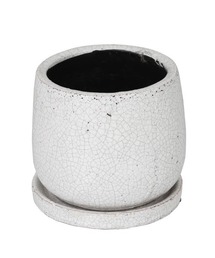 DULTON(ダルトン)のGLAZED POT ROUND WHITE L /5号 植木鉢(フラワーベース)