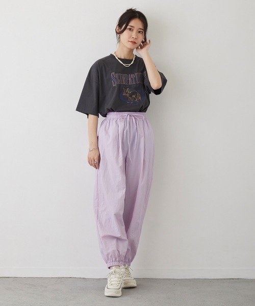 179/WG（イチナナキュウダブルジー）の「ナイロンジョガーパンツ（その他パンツ・レディース・チャコールグレー/パープル/グリーン・MEDIUM）」の15枚目の写真